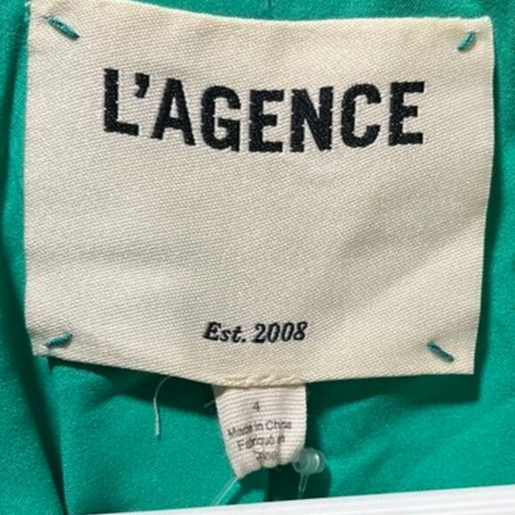 L’AGENCE Jia Houndstooth Tweed Crop Jacket Gold Buttons Size 4 - Picture 9 of 14